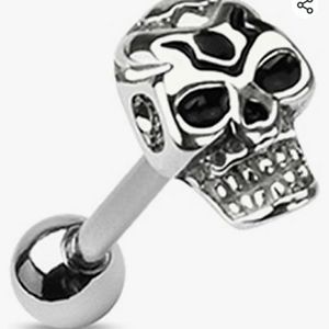 Forbidden Body Jewelry 14g 16mm (5/8 Inch) Surgical Steel Skull Head Piercing